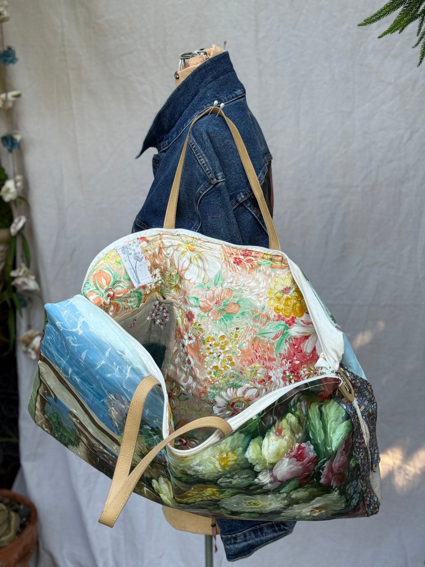 Rooted by Dandelions — Reconstructed Vintage Art Tote