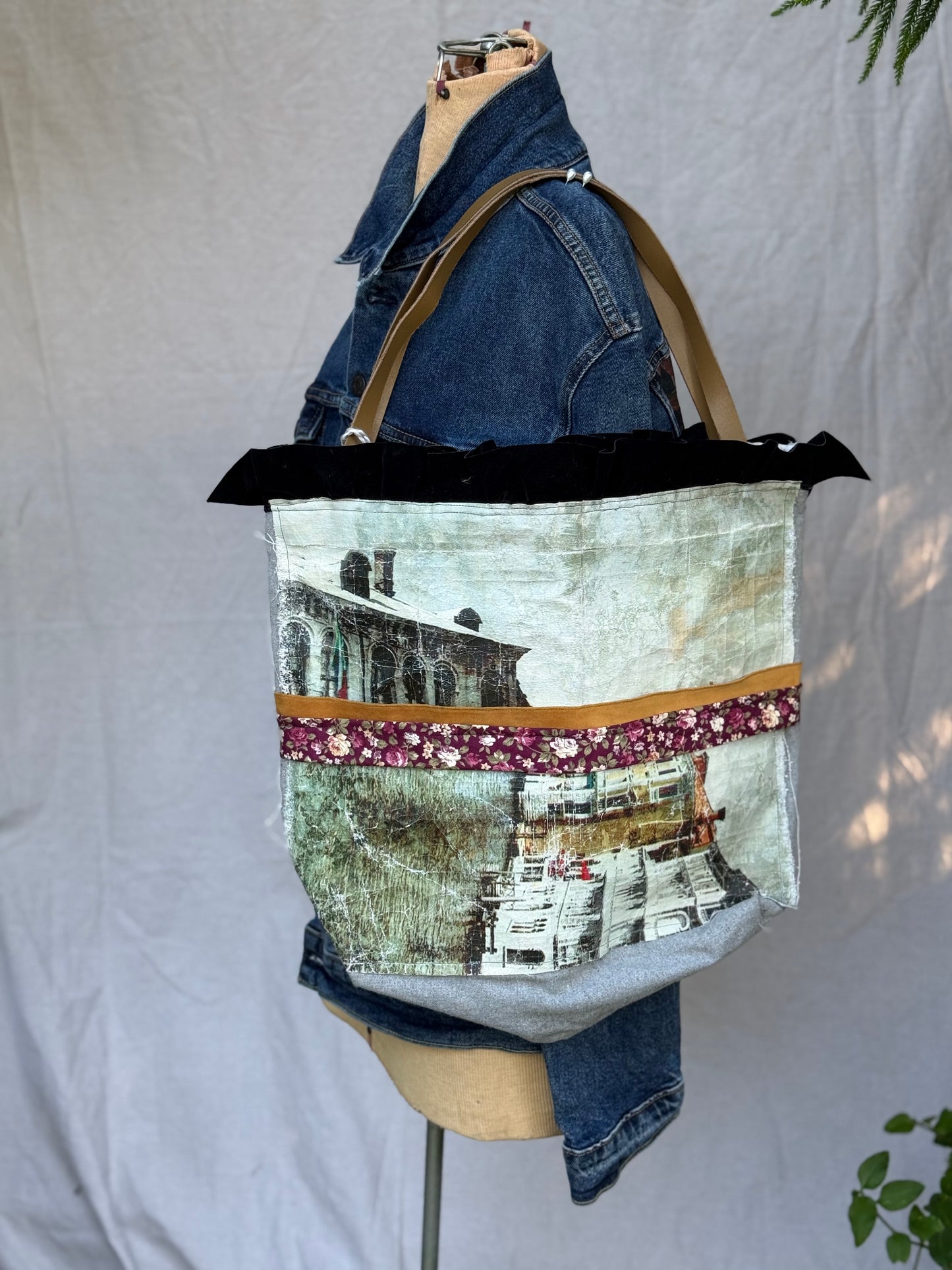 Rooted by Dandelions — Reconstructed Vintage Art Tote