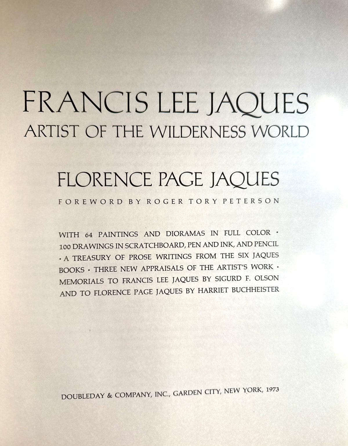 Inside Francis Lee Jaques: Artist of the Wilderness World, vintage 1973 wildlife art book