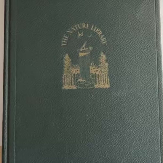 Video flip-through of Garden Flowers by McCurdy from The Nature Library series, showing the antique leather-bound cover with gold-stamped sundial and garden emblem